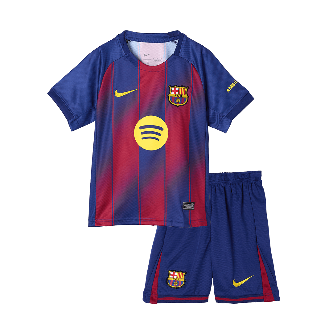 Kid's Barcelona 2025/26 Home Soccer Jersey Kit [PREMIUM]