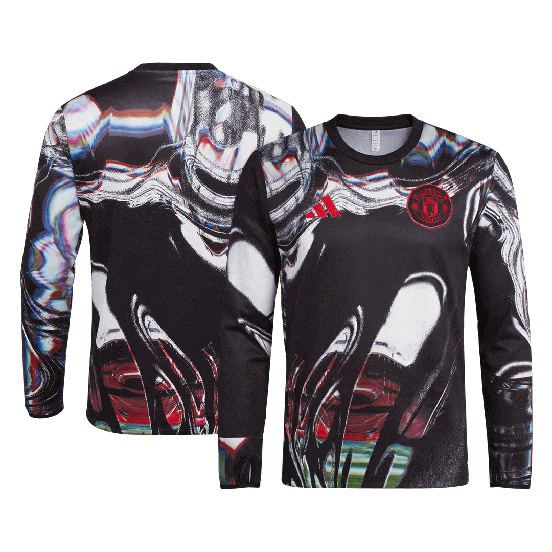 Men's Manchester United 2025/26 Pre-Match Long Sleeve Soccer Jersey