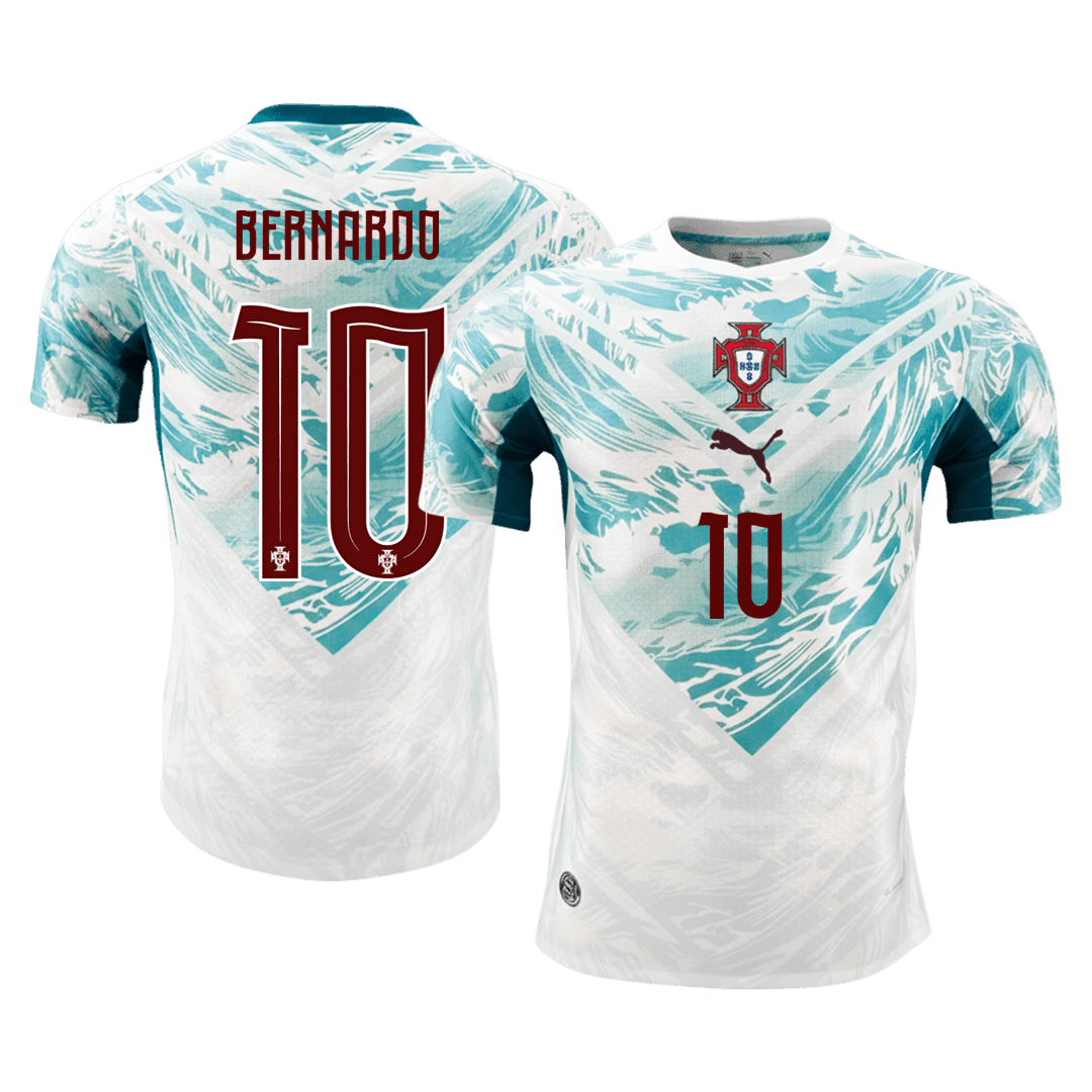 BERNARDO #10 Men's Portugal World Cup 2026 Player Version Away Soccer Jersey - Slim Fit