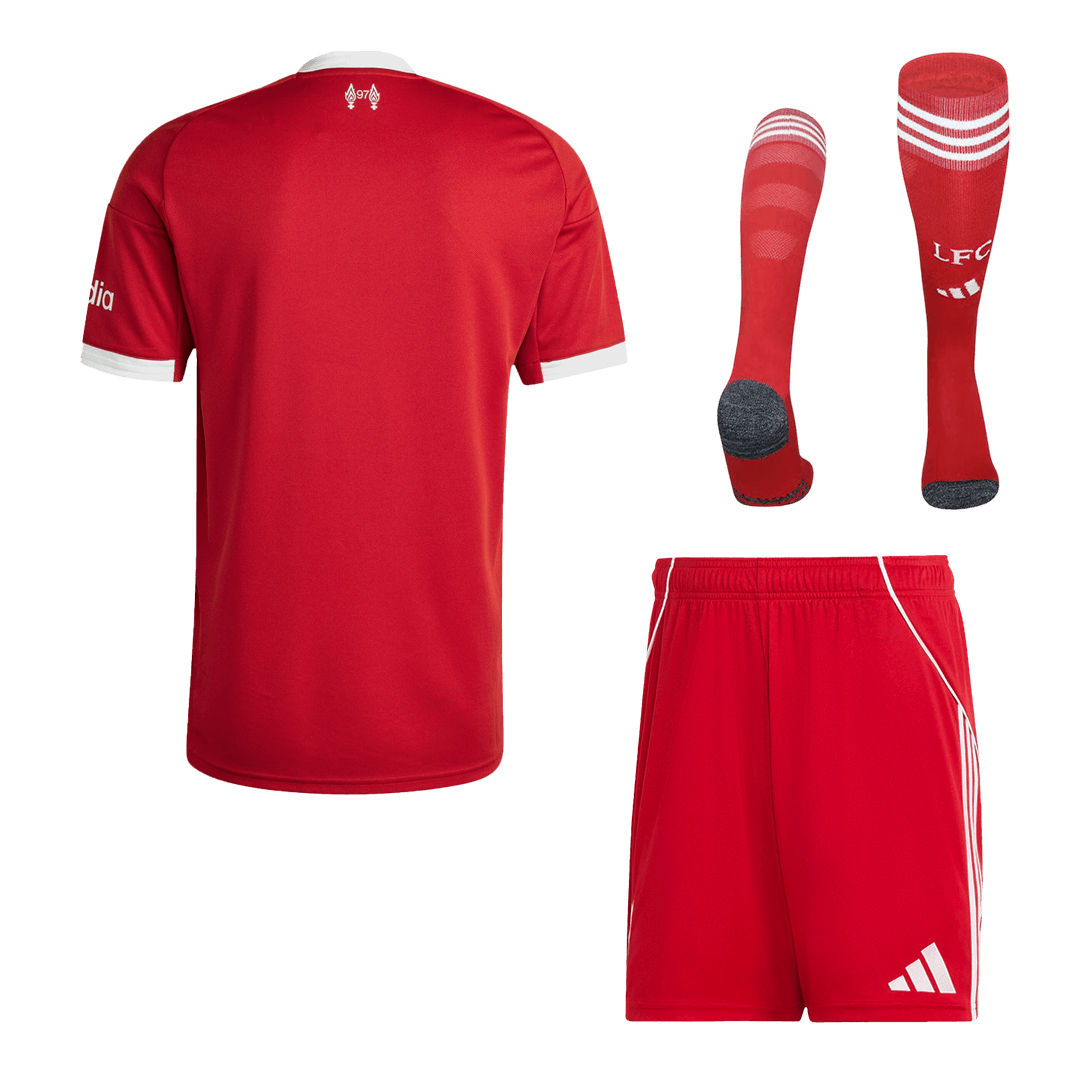 Men's Liverpool 2025/26 Home Soccer Jersey Full Kit