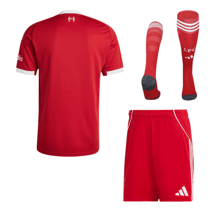 Men's Liverpool 2025/26 Home Soccer Jersey Full Kit