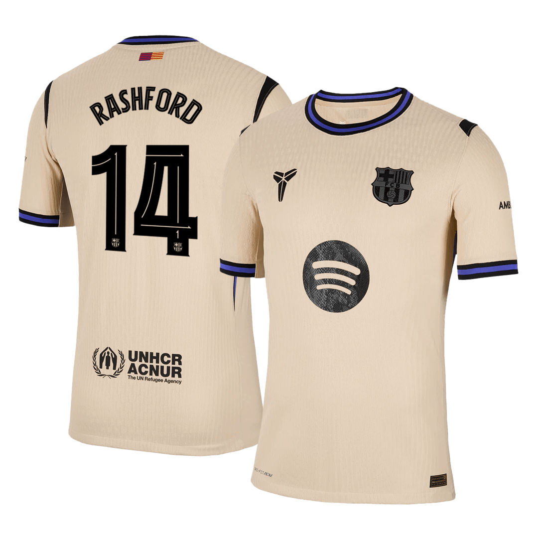 RASHFORD #14 Men's Barcelona UCL 2025/26 Player Version Away Soccer Jersey - Slim Fit