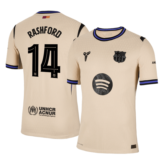 RASHFORD #14 Men's Barcelona UCL 2025/26 Player Version Away Soccer Jersey - Slim Fit