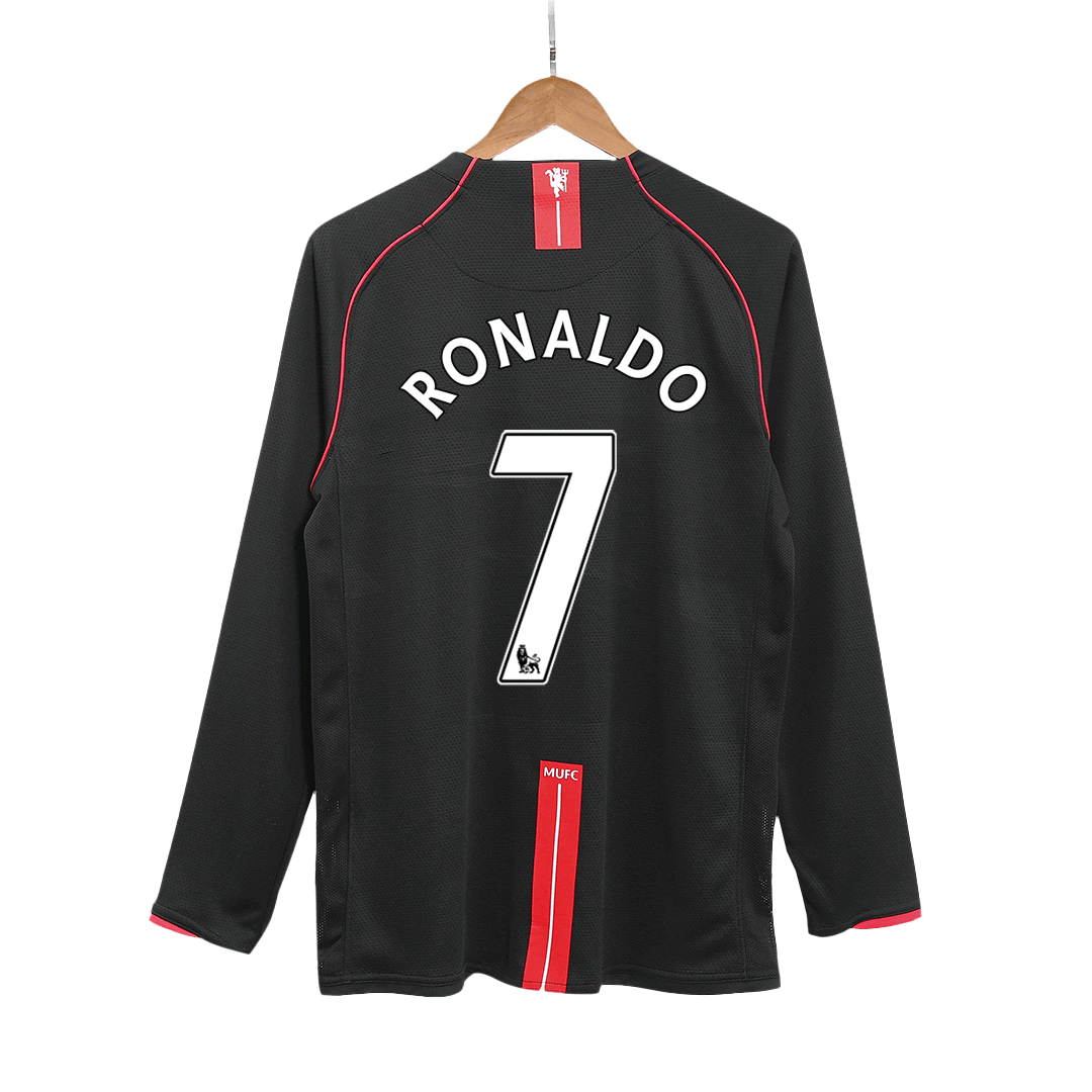 Retro RONALDO #7 Men's Manchester United 2007/08 Away Long Sleeve Soccer Jersey