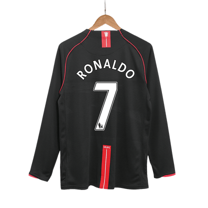 Retro RONALDO #7 Men's Manchester United 2007/08 Away Long Sleeve Soccer Jersey