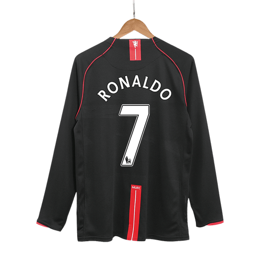 Retro RONALDO #7 Men's Manchester United 2007/08 Away Long Sleeve Soccer Jersey
