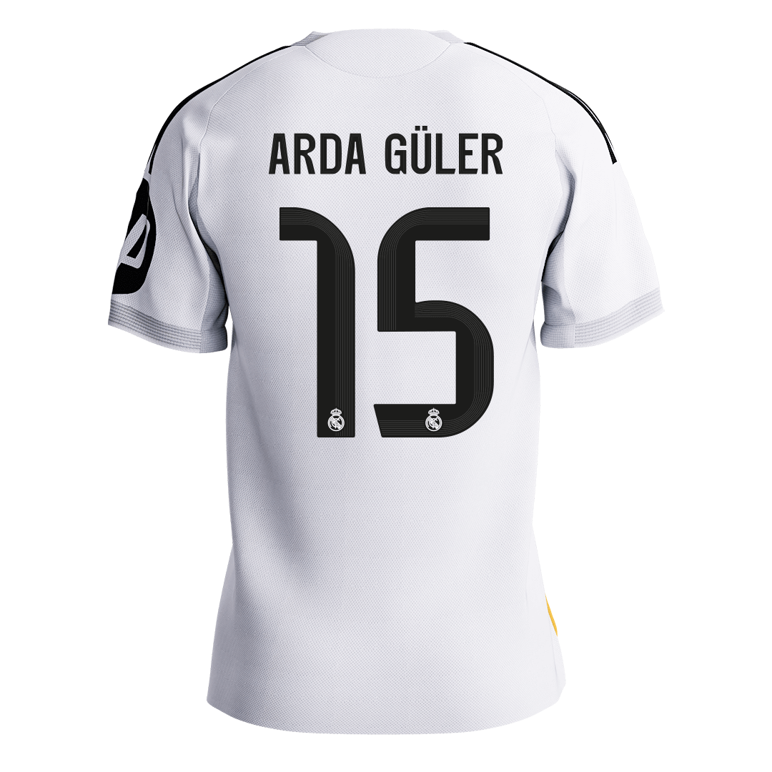 ARDA GÜLER #15 Men's Real Madrid 2025/26 Player Version Home Soccer Jersey - Slim Fit [PREMIUM]