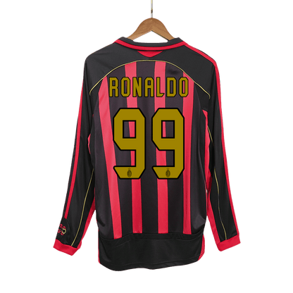 Retro RONALDO #99 Men's AC Milan 2006/07 Home Long Sleeve Soccer Jersey