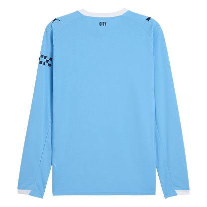 Men's Manchester City 2025/26 Home Long Sleeve Soccer Jersey