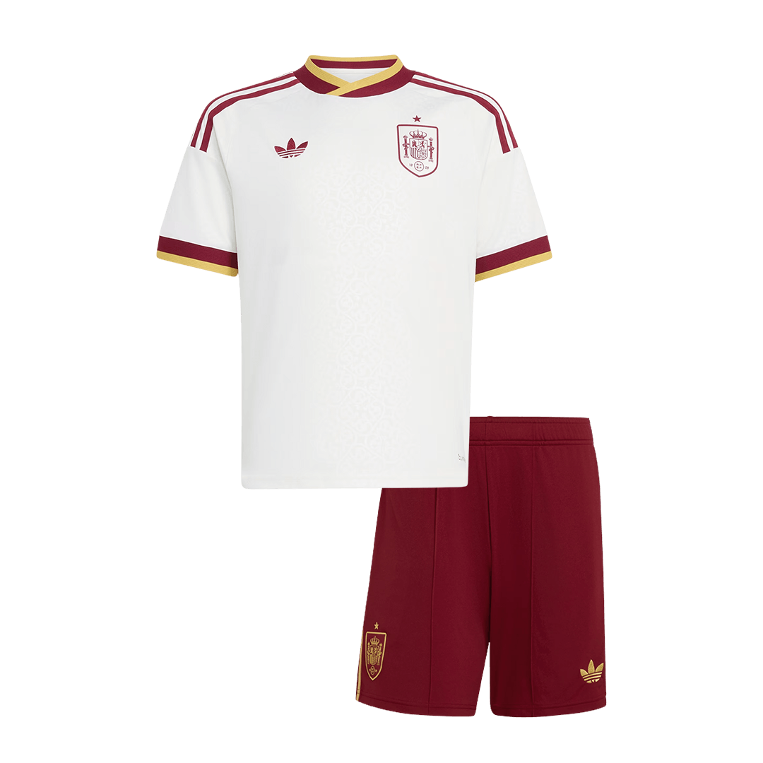 Kid's Spain Away Soccer Jersey Kit World Cup 2026