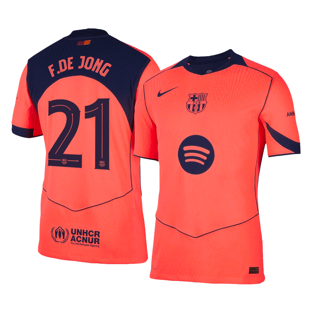 F.DE JONG #21 Men's Barcelona UCL 2025/26 Player Version Third Away Soccer Jersey - Slim Fit