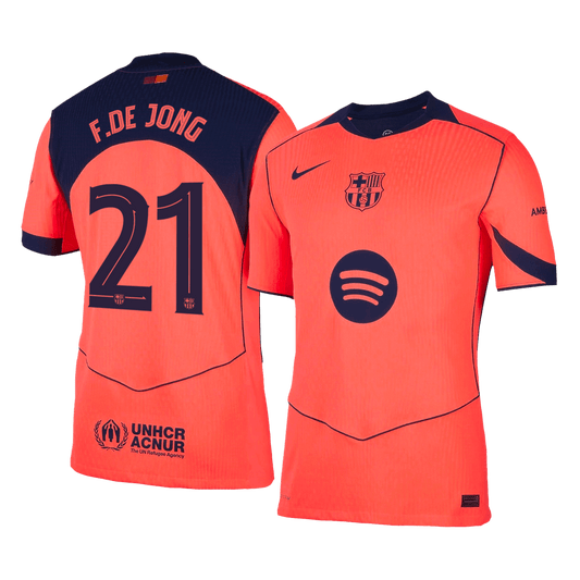 F.DE JONG #21 Men's Barcelona UCL 2025/26 Player Version Third Away Soccer Jersey - Slim Fit