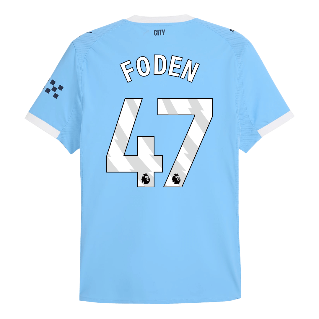 FODEN #47 Men's Manchester City 2025/26 Player Version Home Soccer Jersey - Slim Fit