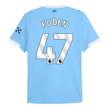 FODEN #47 Men's Manchester City 2025/26 Player Version Home Soccer Jersey - Slim Fit