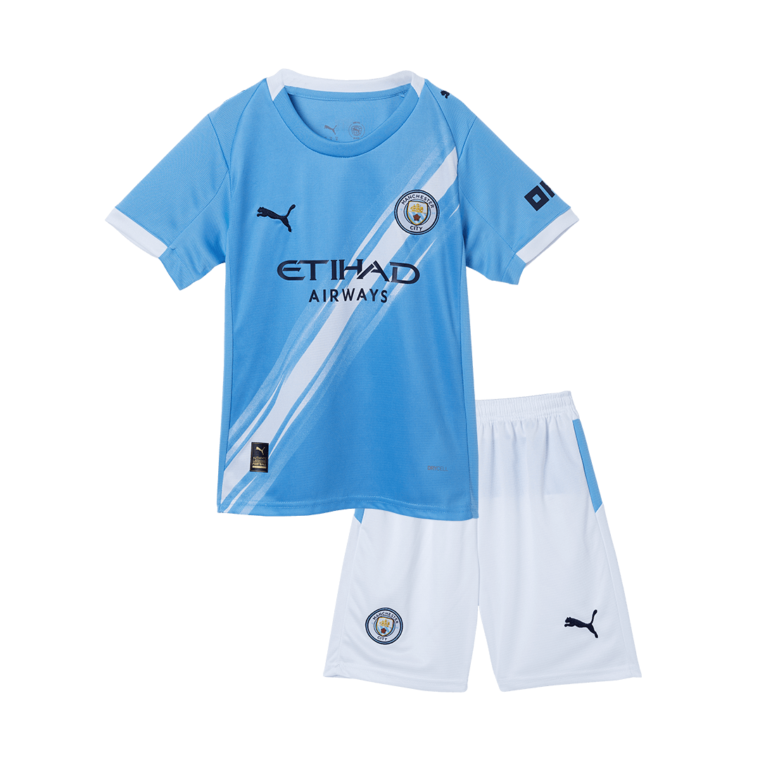 Kid's Manchester City 2025/26 Home Soccer Jersey Kit