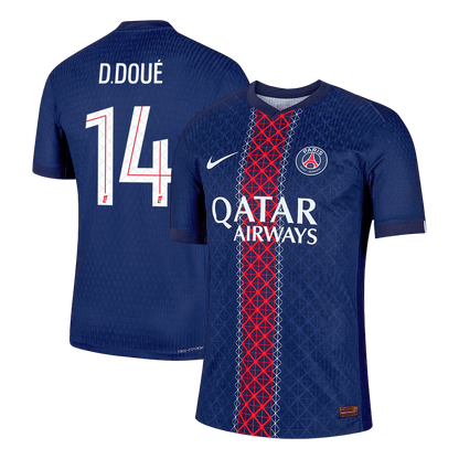 D.DOUÉ #14 Men's PSG 2025/26 Player Version Home Soccer Jersey - Slim Fit