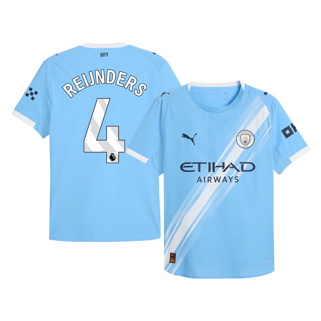 REIJNDERS #4 Men's Manchester City 2025/26 Player Version Home Soccer Jersey - Slim Fit