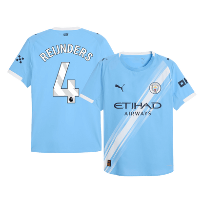 REIJNDERS #4 Men's Manchester City 2025/26 Player Version Home Soccer Jersey - Slim Fit
