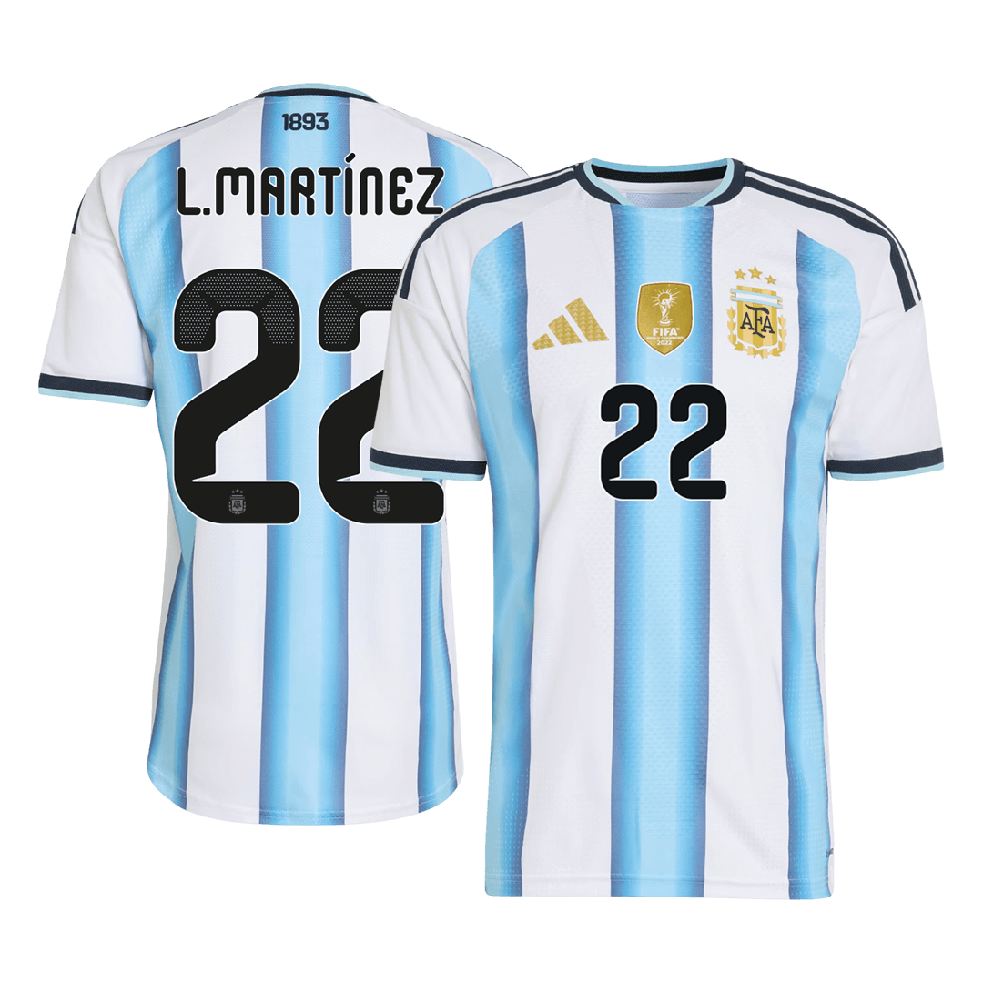 L.MARTÍNEZ #22 Men's Argentina World Cup 2026 Player Version Home Soccer Jersey - Slim Fit