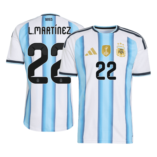 L.MARTÍNEZ #22 Men's Argentina World Cup 2026 Player Version Home Soccer Jersey - Slim Fit