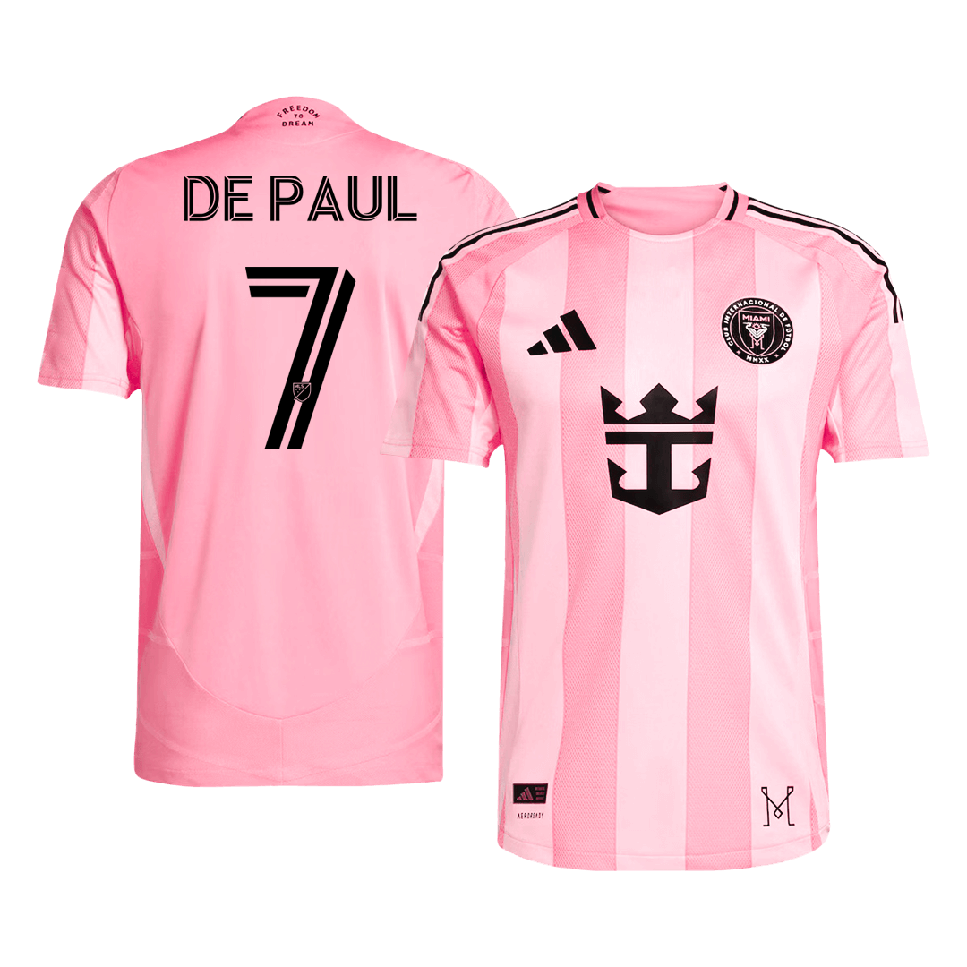 DE PAUL #7 Men's Inter Miami CF 2025 Player Version Home Soccer Jersey - Slim Fit