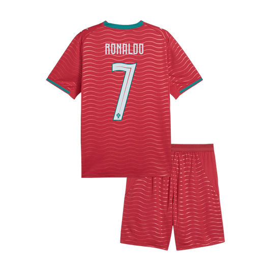 Kid's RONALDO #7 Portugal World Cup 2026 Home Soccer Jersey Kit [PREMIUM]