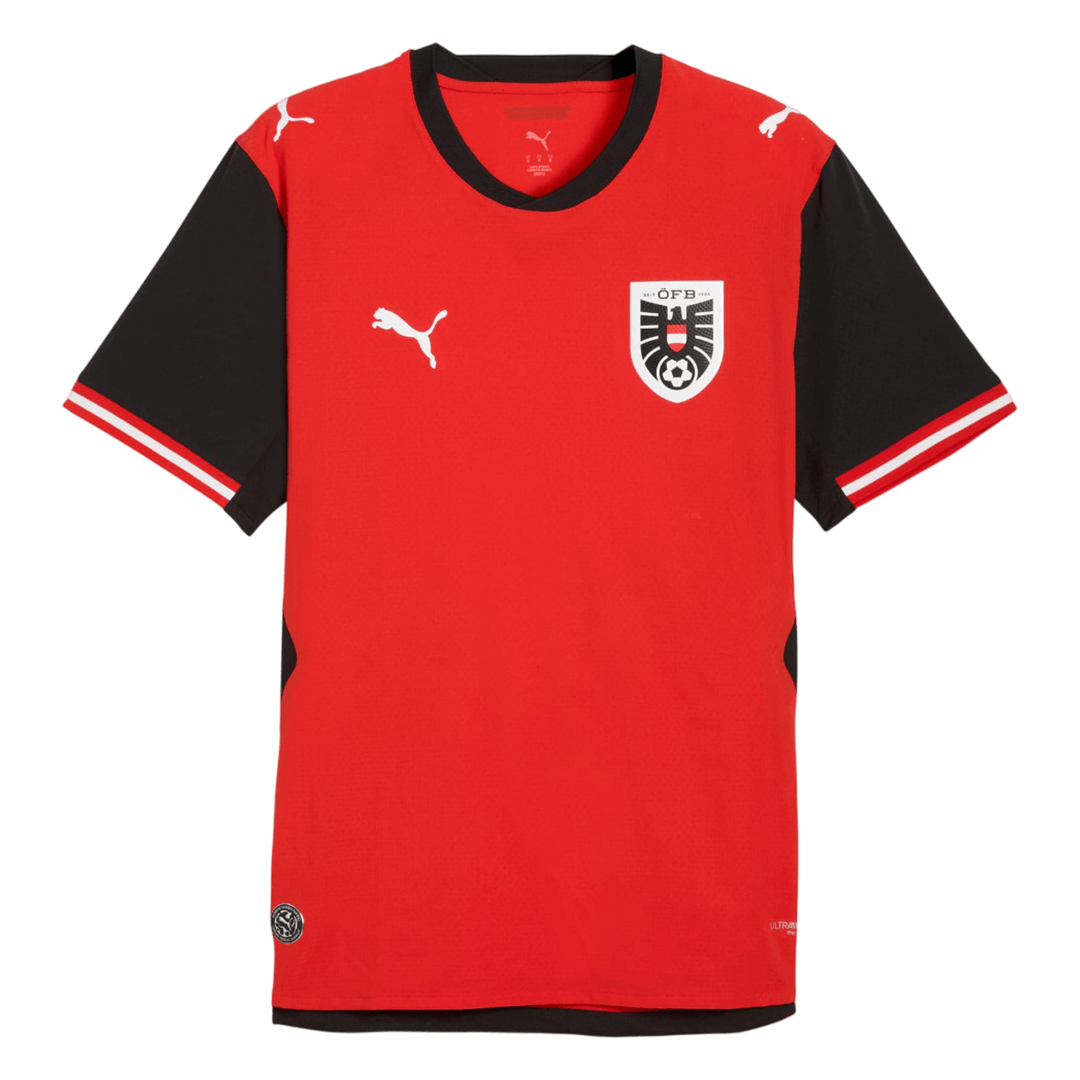 Men's Austria World Cup 2026 Player Version Home Soccer Jersey - Slim Fit