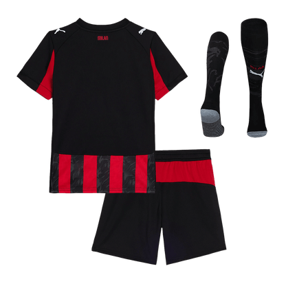 Kid's AC Milan 2025/26 Home Soccer Jersey Full Kit