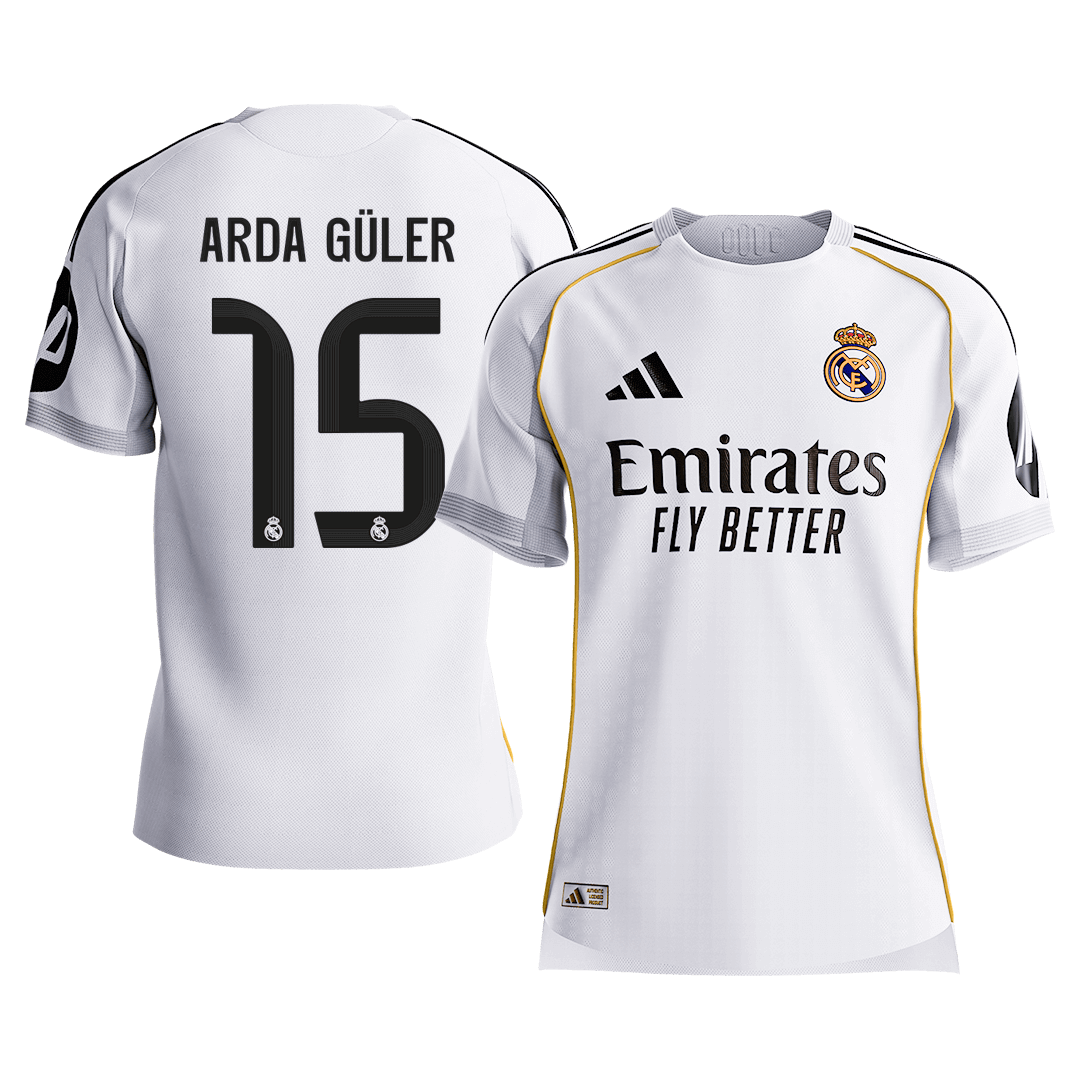 ARDA GÜLER #15 Men's Real Madrid 2025/26 Player Version Home Soccer Jersey - Slim Fit [PREMIUM]