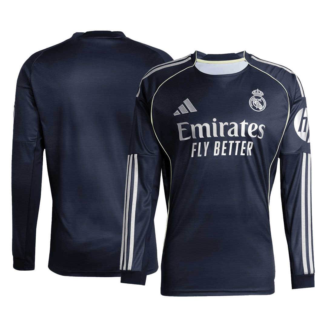 Men's Real Madrid 2025/26 Away Long Sleeve Soccer Jersey