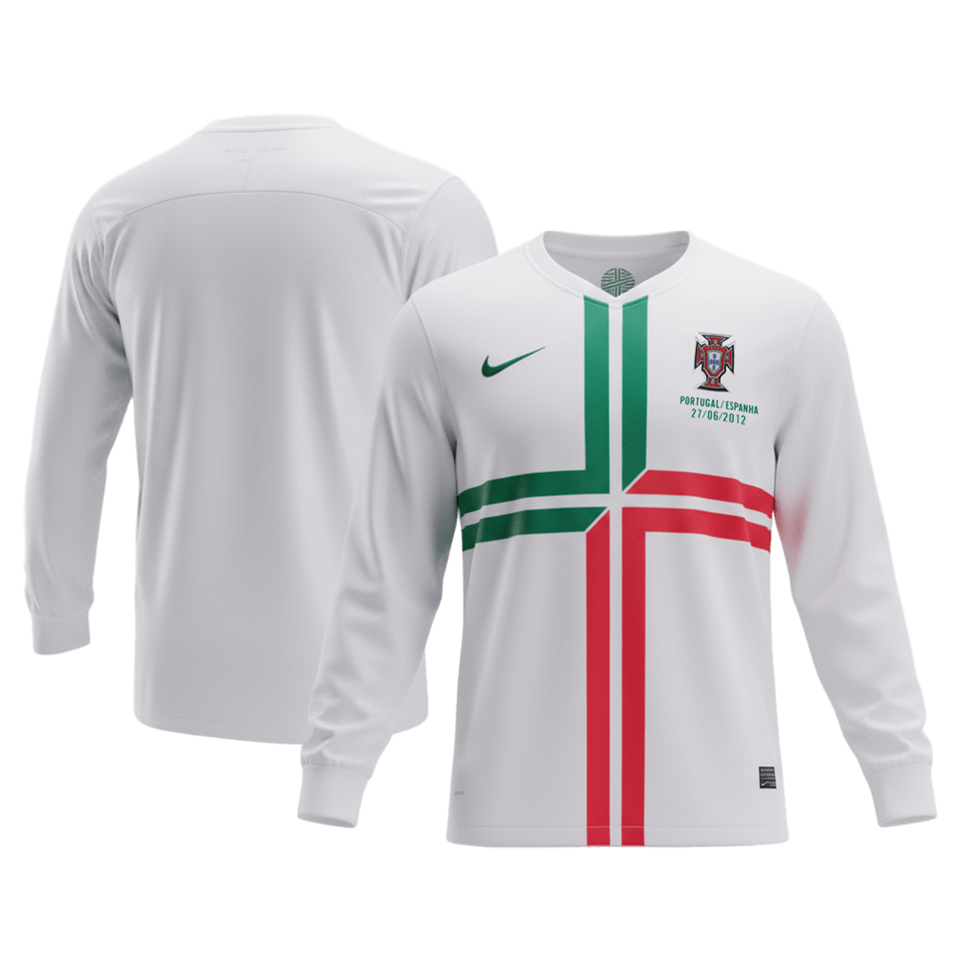 Retro Men's Portugal 2012 Away Long Sleeve Soccer Jersey