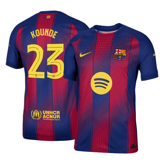 KOUNDE #23 Men's Barcelona UCL 2025/26 Player Version Home Soccer Jersey - Slim Fit