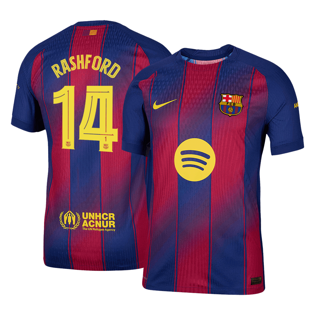 RASHFORD #14 Men's Barcelona UCL 2025/26 Player Version Home Soccer Jersey - Slim Fit