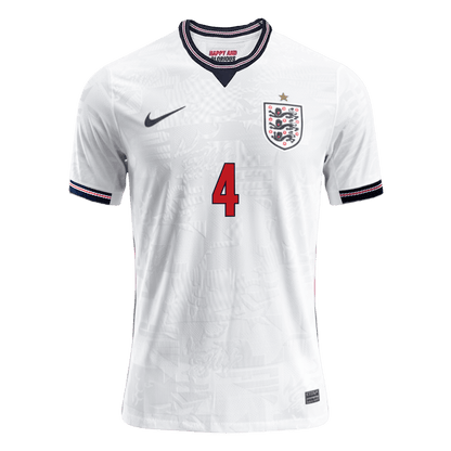RICE #4 Men's England World Cup 2026 Player Version Home Soccer Jersey - Slim Fit