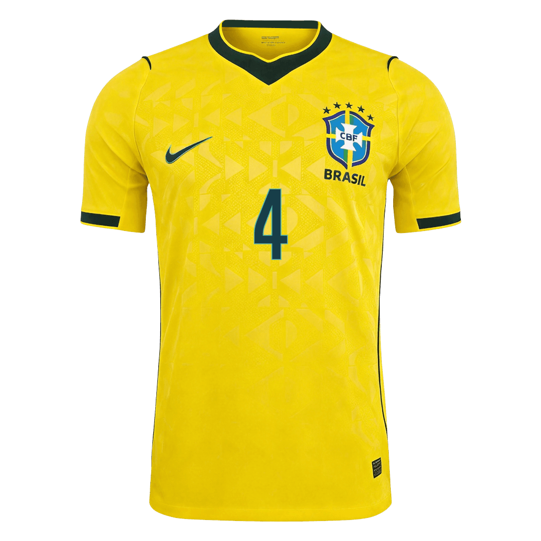 MARQUINHOS #4 Men's Brazil World Cup 2026 Player Version Home Soccer Jersey - Slim Fit