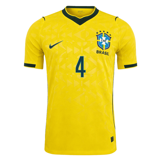 MARQUINHOS #4 Men's Brazil World Cup 2026 Player Version Home Soccer Jersey - Slim Fit