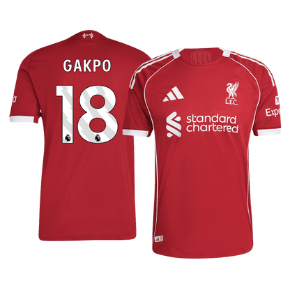 GAKPO #18 Men's Liverpool 2025/26 Player Version Home Soccer Jersey - Slim Fit