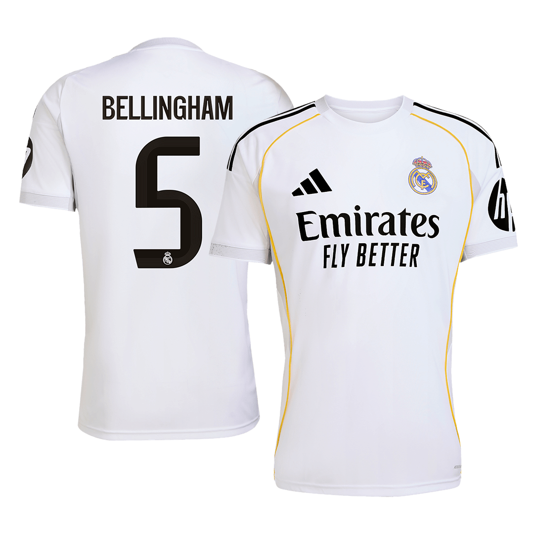 BELLINGHAM #5 Men's Real Madrid 2025/26 Home Soccer Jersey [PREMIUM]