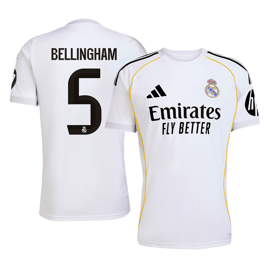 BELLINGHAM #5 Men's Real Madrid 2025/26 Home Soccer Jersey [PREMIUM]