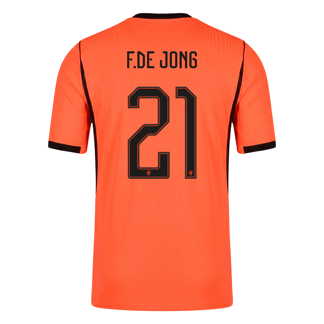 F.DE JONG #21 Men's Netherlands World Cup 2026 Player Version Home Soccer Jersey - Slim Fit