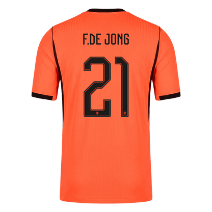 F.DE JONG #21 Men's Netherlands World Cup 2026 Player Version Home Soccer Jersey - Slim Fit