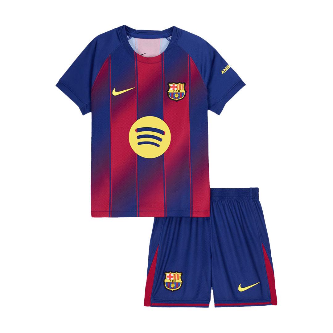 Kid's Barcelona 2025/26 Home Soccer Jersey Kit [PREMIUM]
