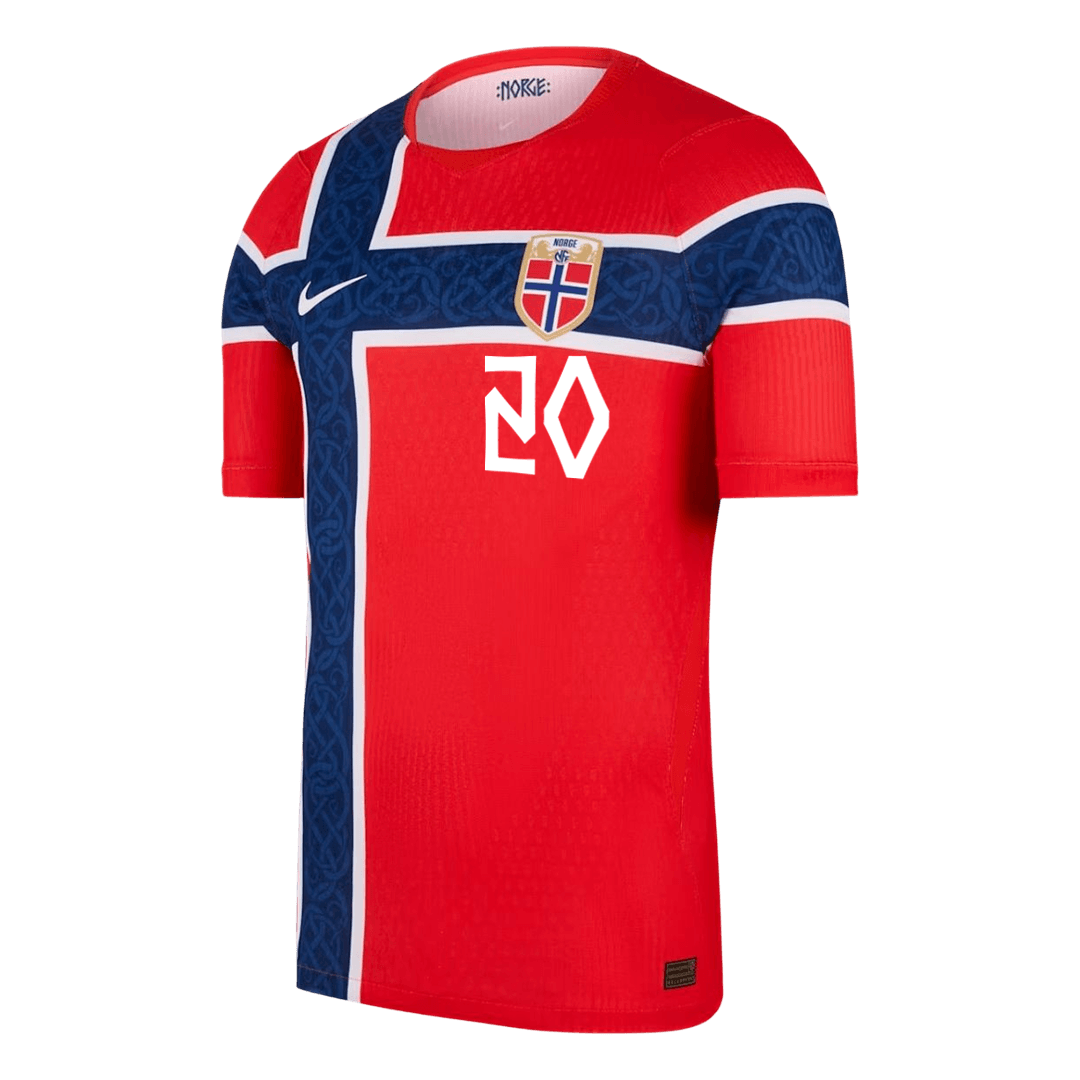 NUSA #20 Men's Norway World Cup 2026 Player Version Home Soccer Jersey - Slim Fit