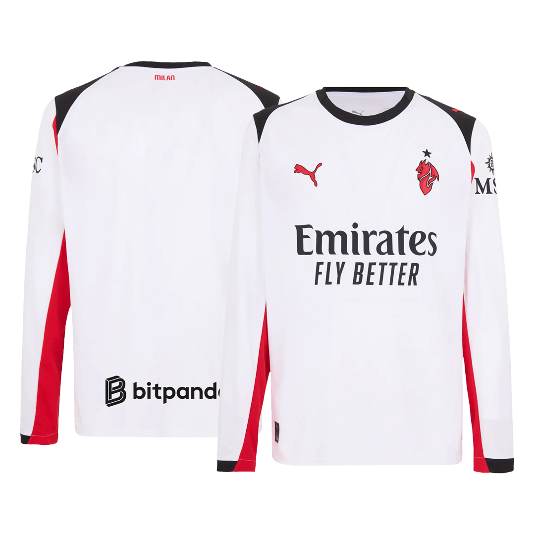 Men's AC Milan 2025/26 Away Long Sleeve Soccer Jersey