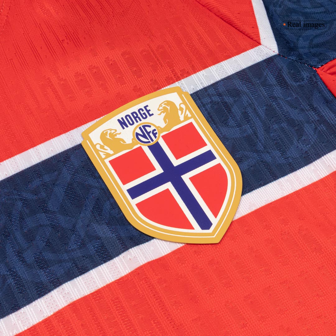 Men's Norway World Cup 2026 Player Version Home Soccer Jersey - Slim Fit