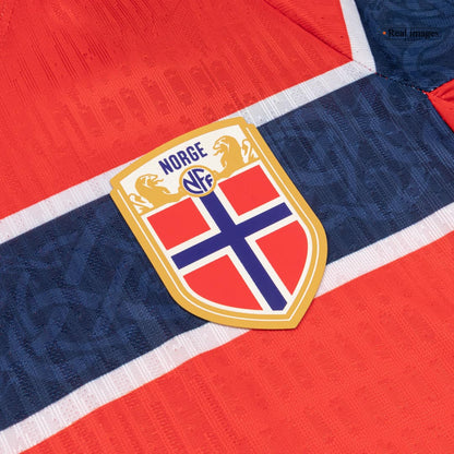 Men's Norway World Cup 2026 Player Version Home Soccer Jersey - Slim Fit