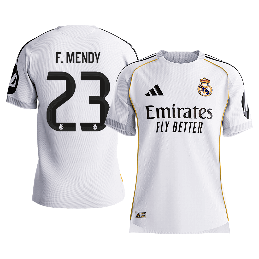 F.MENDY #23 Men's Real Madrid 2025/26 Player Version Home Soccer Jersey - Slim Fit [PREMIUM]
