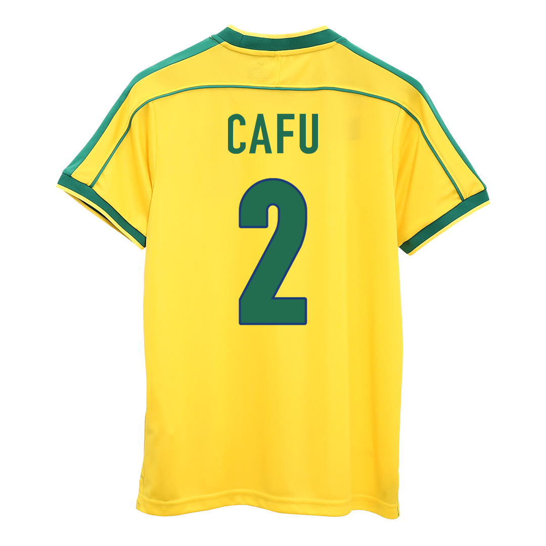 Retro CAFU #2 Men's Brazil World Cup 1998 Home Soccer Jersey