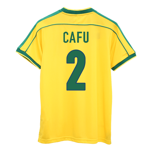 Retro CAFU #2 Men's Brazil World Cup 1998 Home Soccer Jersey
