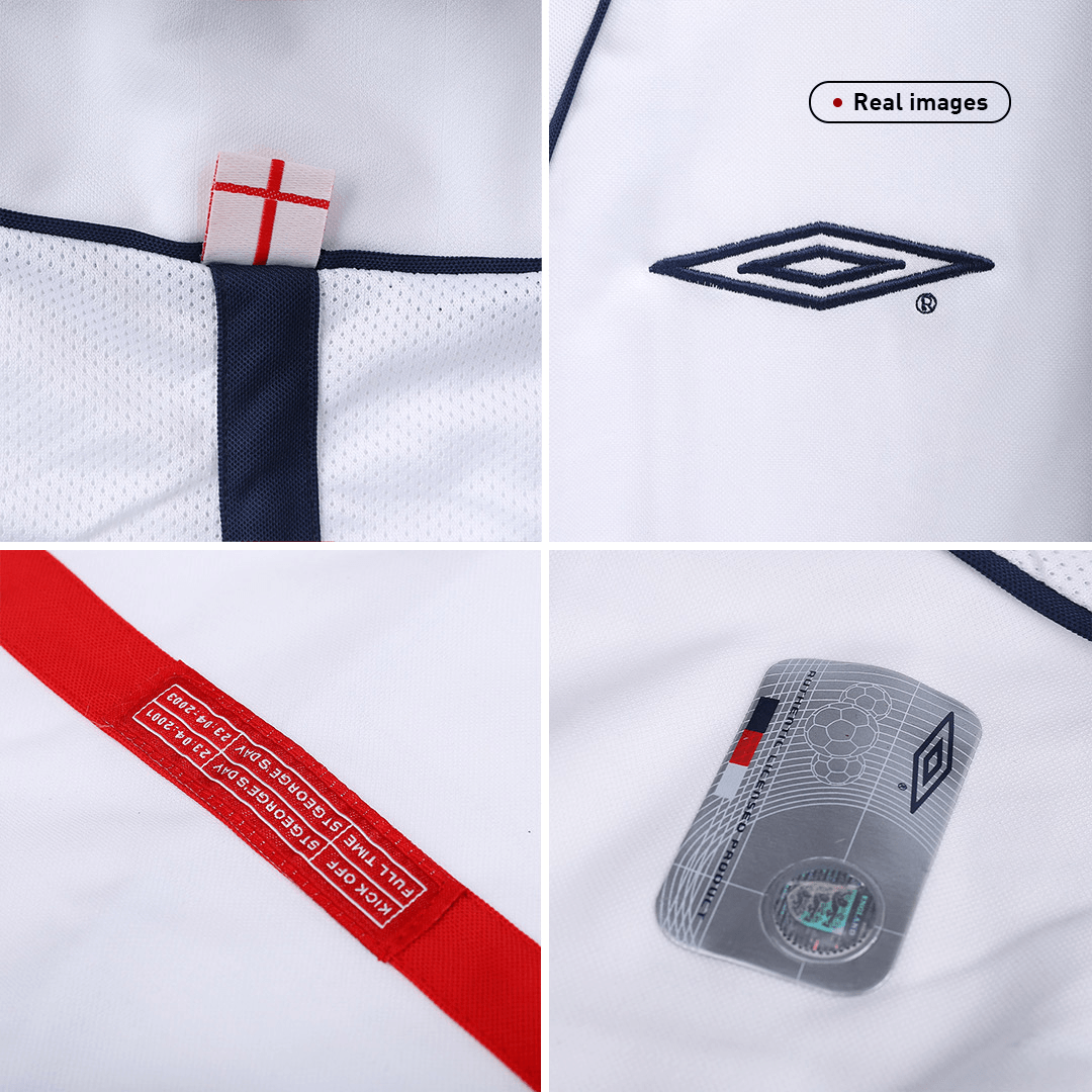 Retro Men's England 2002 Home Soccer Jersey